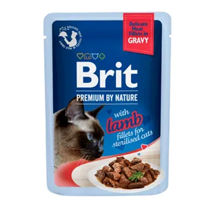 Brit Premium Cat Delicate Fillets in Gravy with Lamb for Sterilised 85 g