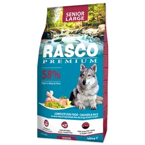 Rasco Premium Senior Large kuře s rýží 15 kg