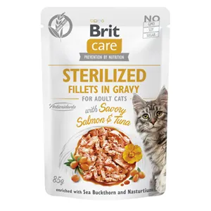 Brit Care Cat Sterilized Fillets in Gravy Savory Salmon&Tuna 85 g