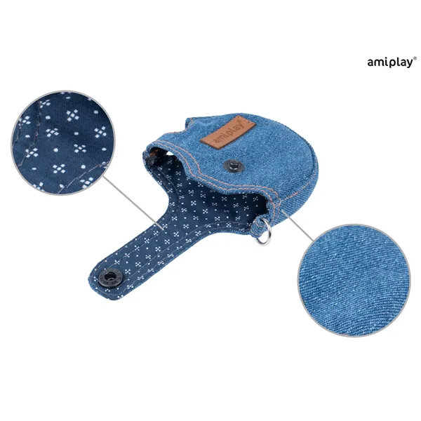 Amiplay Vodítko Infini s Denim L 5m - 25 kg modrá