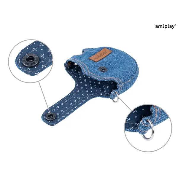 Amiplay Vodítko Infini s Denim S 3m - 12 kg modrá