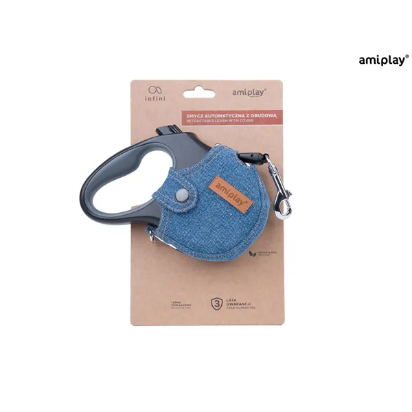 Amiplay Vodítko Infini s Denim S 3m - 12 kg modrá