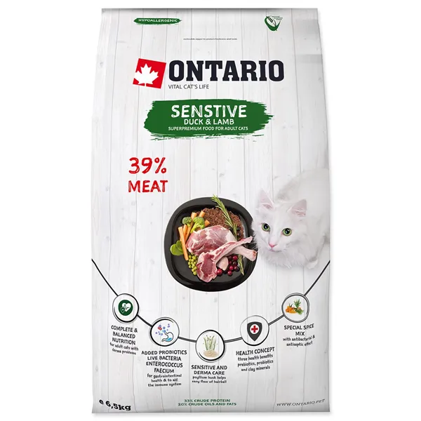 Ontario Cat Sensitive Derma 6,5 kg