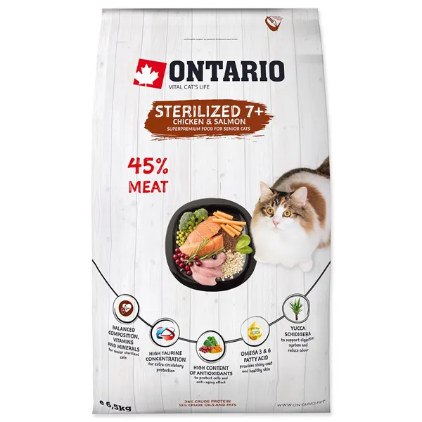 Ontario Cat Sterilised 7+ 6,5 kg