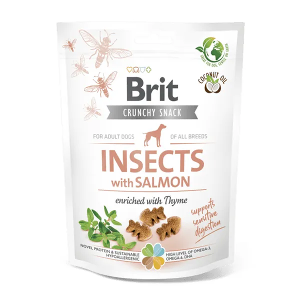 Brit Care Dog Crunchy Cracker Insects with Salmon enriched with Thyme 200 g 