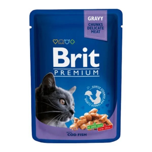 Brit Premium Cat Pouches with Cod Fish 100 g