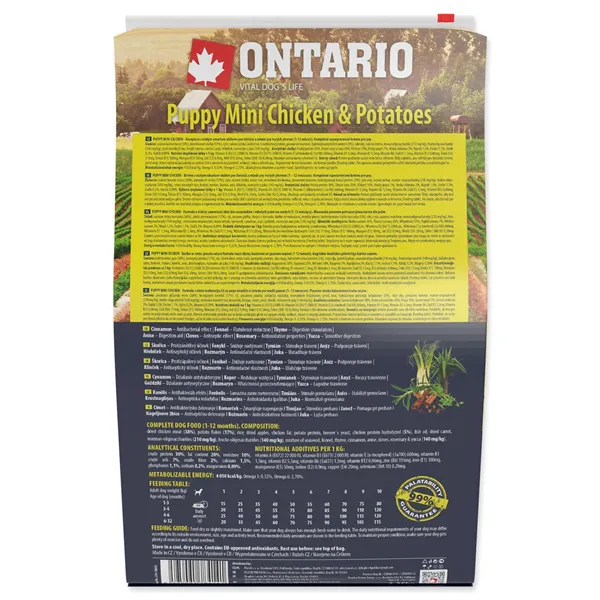 Ontario Puppy Mini Chicken & Potatoes 2,25 kg