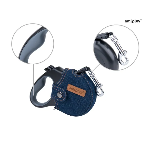 Amiplay Vodítko Infini s Denim L 5m - 25 kg námořní