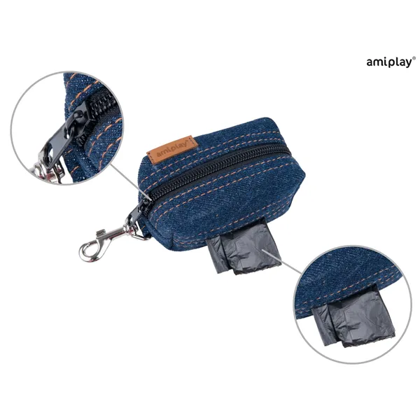 Amiplay Tastička na sáčky Denim 9x5x4 cm Námořní