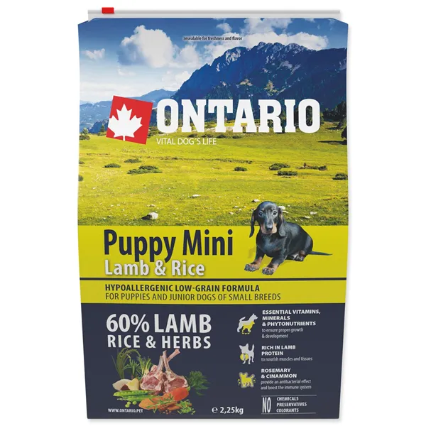 Ontario Puppy Mini Lamb & Rice 2,25 kg