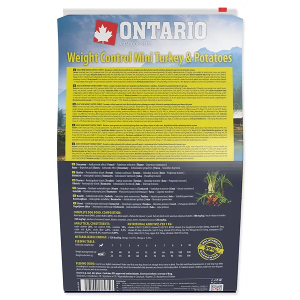 Ontario Mini Weight Control Turkey & Potatoes 2,25 kg