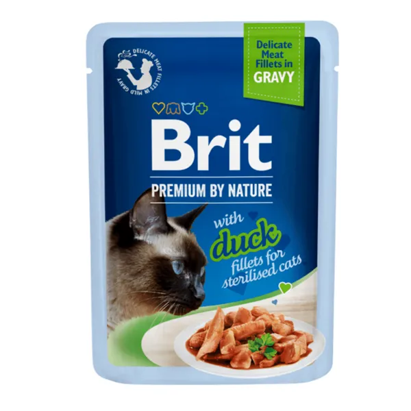 Brit Premium Cat Delicate Fillets in Gravy with Duck for Sterilised 85 g 