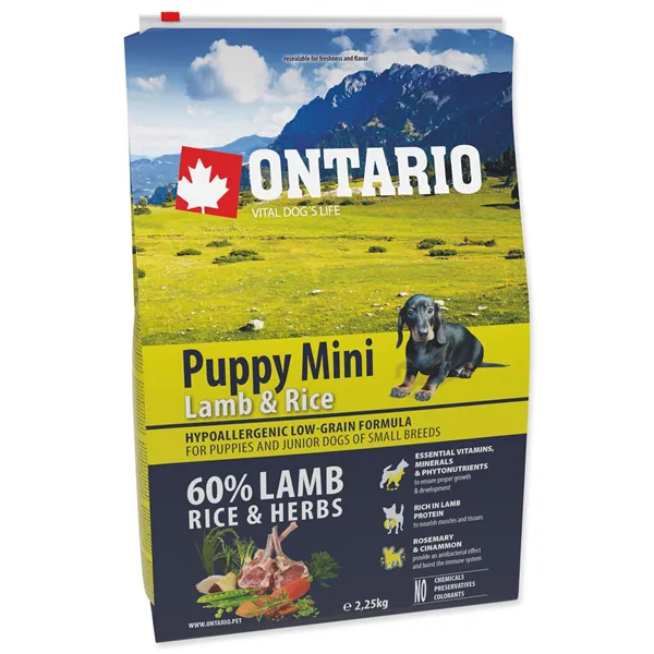 Ontario Puppy Mini Lamb & Rice 2,25 kg