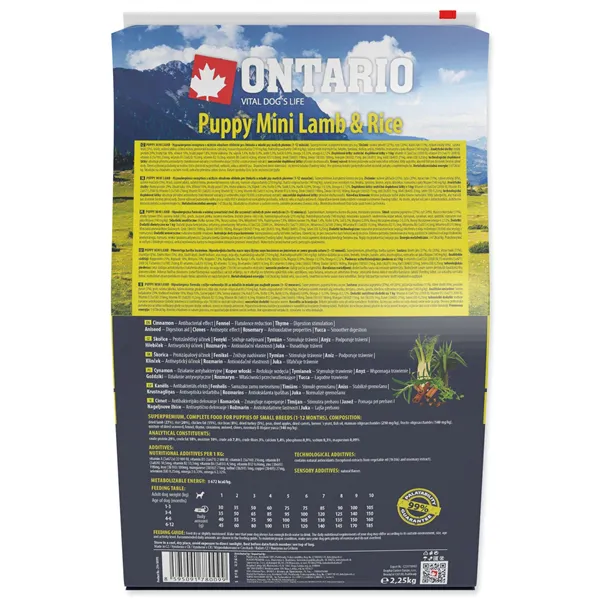 Ontario Puppy Mini Lamb & Rice 2,25 kg