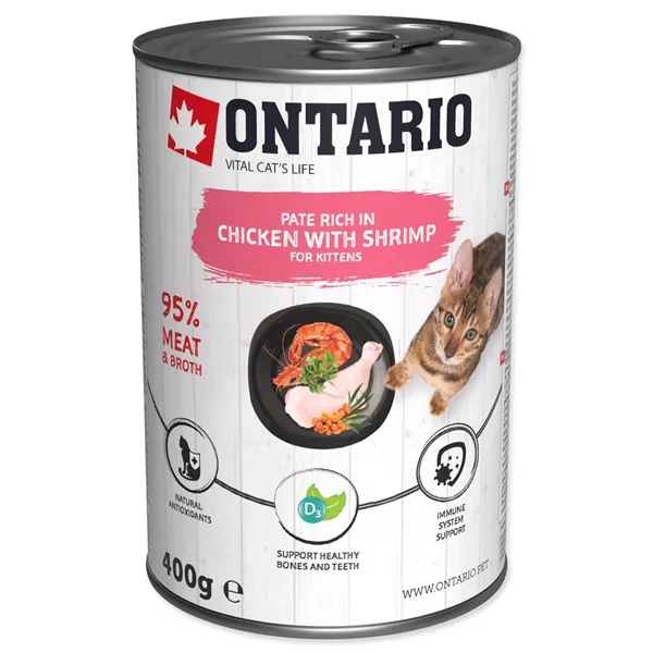 Ontario Kitten kuře s krevetami paté 400 g