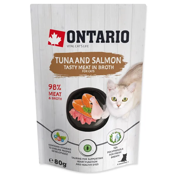 Ontario Cat Tuna and Salmon in Broth 80 g