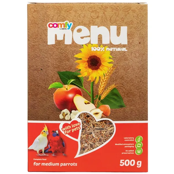 Comfy Menu Kompletní krmivo pro středně velké papoušky 500 g