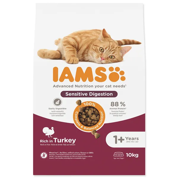 Iams Cat Adult Sensitive Digestion Turkey 10 kg