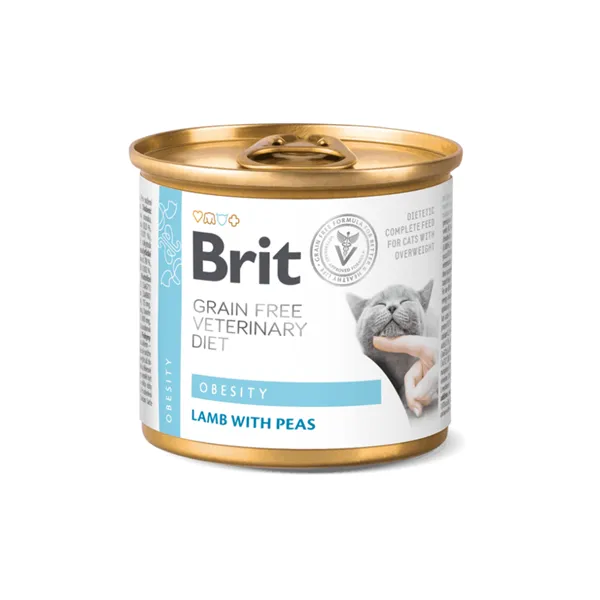 Brit GF Veterinary Diet Cat Cans Obesity 200 g 