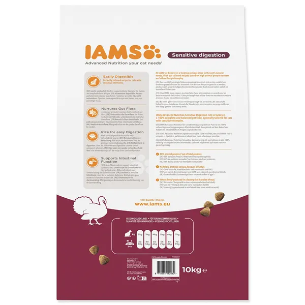 Iams Cat Adult Sensitive Digestion Turkey 10 kg