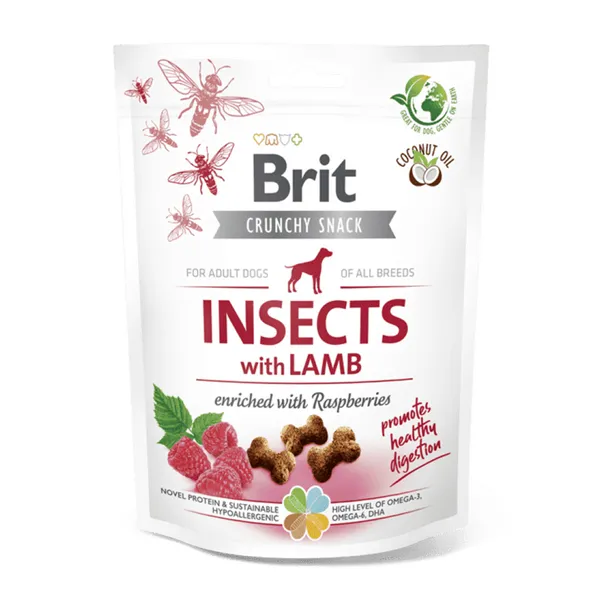 Brit Care Dog Crunchy Cracker Insects with Lamb enriched with Raspberries 200 g 