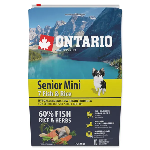 Ontario Senior Mini Fish & Rice 2,25 kg