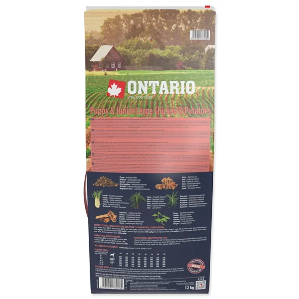 Ontario Puppy & Junior Large Chicken & Potatoes 12 kg